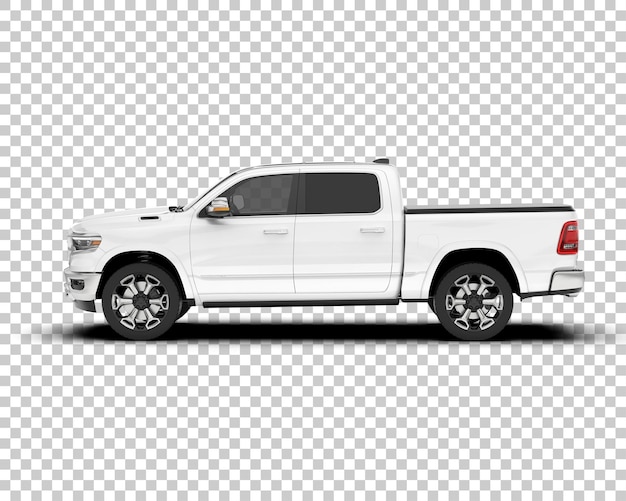 PSD camioneta blanca sobre fondo transparente ilustración de renderizado 3d