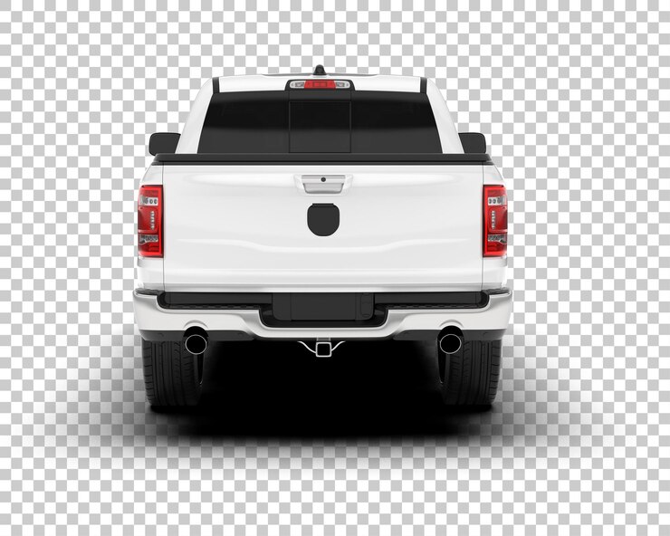 PSD camioneta blanca sobre fondo transparente ilustración de renderizado 3d