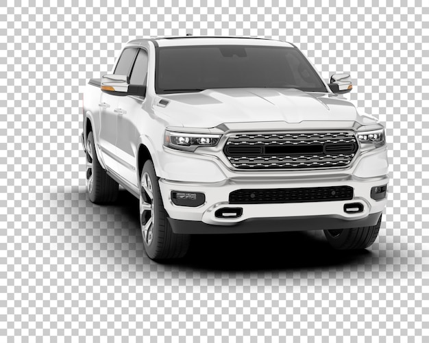 Camioneta blanca sobre fondo transparente ilustración de renderizado 3d