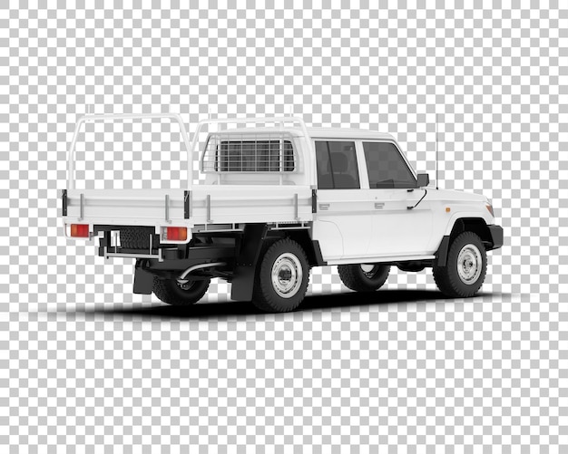 Camioneta blanca sobre fondo transparente Ilustración de renderizado 3d