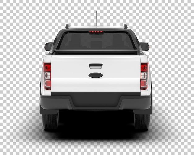 Camioneta blanca sobre fondo transparente Ilustración de renderizado 3d