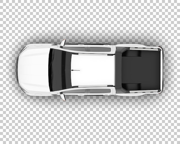 Camioneta blanca sobre fondo transparente ilustración de renderizado 3d