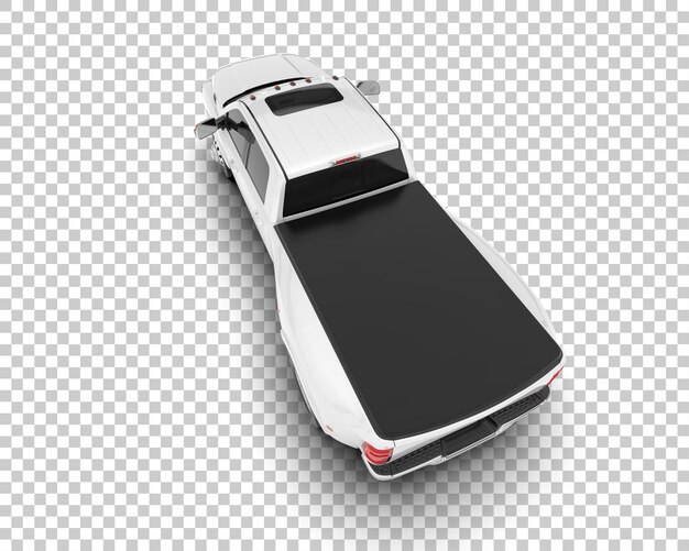Camioneta blanca sobre fondo transparente Ilustración de renderizado 3d