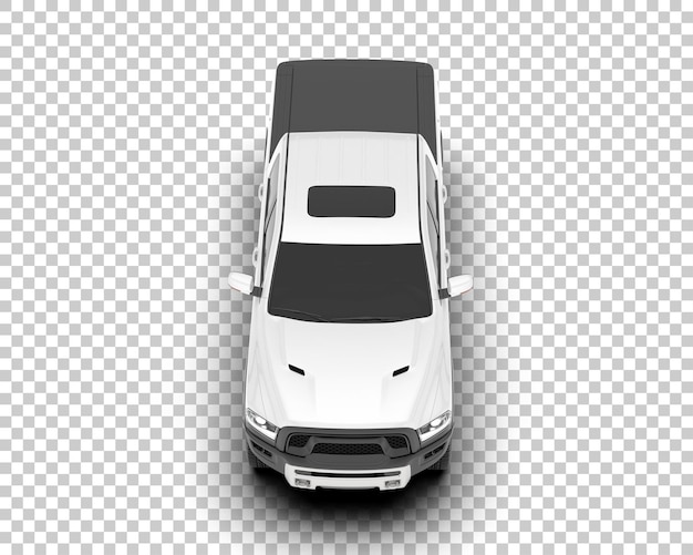 Camioneta blanca sobre fondo transparente Ilustración de renderizado 3d