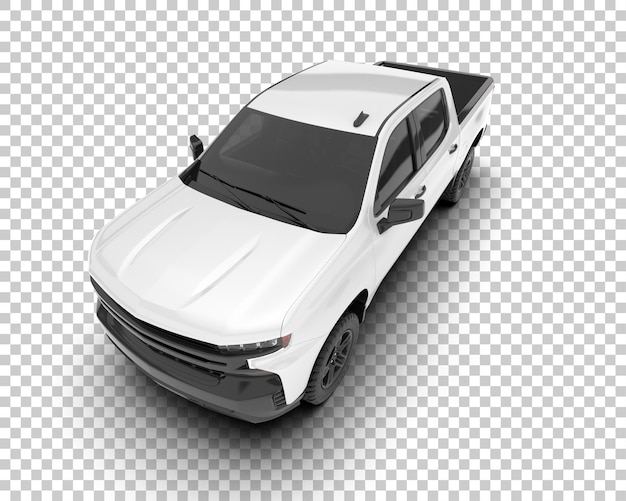 Camioneta blanca sobre fondo transparente Ilustración de renderizado 3d