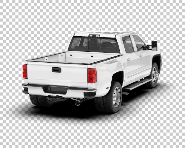 Camioneta blanca sobre fondo transparente ilustración de renderizado 3d