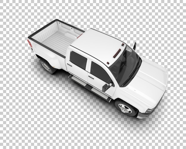 Camioneta blanca sobre fondo transparente ilustración de renderizado 3d