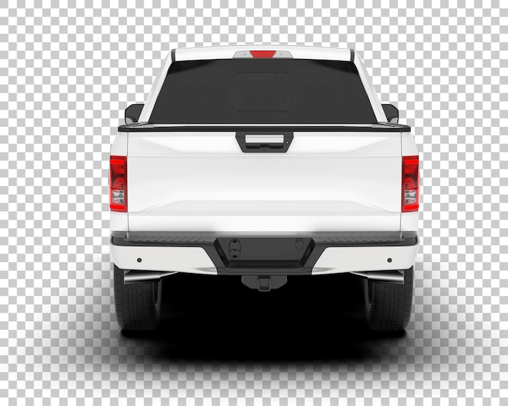 PSD camioneta blanca sobre fondo transparente ilustración de renderizado 3d