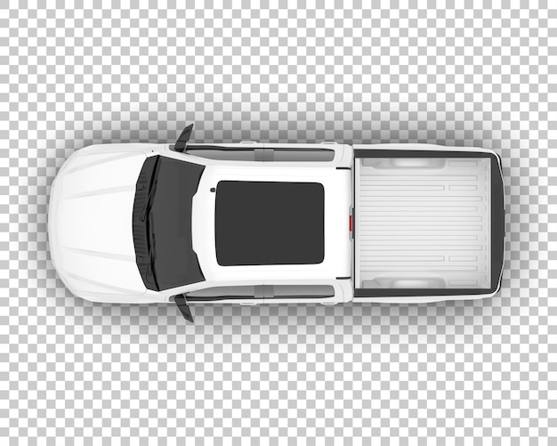 PSD camioneta blanca sobre fondo transparente ilustración de renderizado 3d