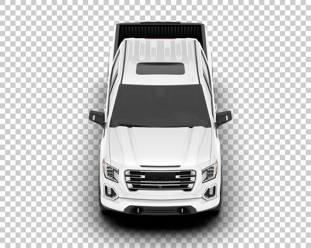 Camioneta blanca sobre fondo transparente Ilustración de renderizado 3d