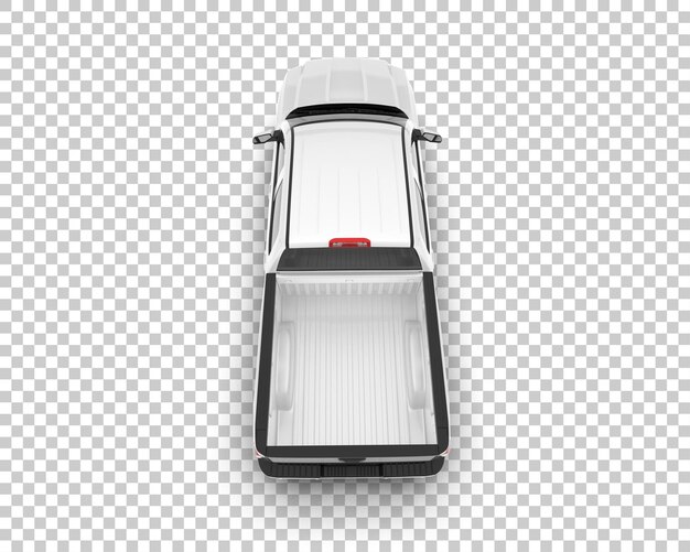 Camioneta blanca sobre fondo transparente Ilustración de renderizado 3d