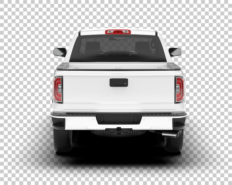 PSD camioneta blanca sobre fondo transparente ilustración de renderizado 3d