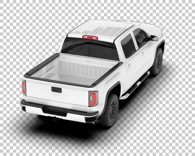 Camioneta blanca sobre fondo transparente Ilustración de renderizado 3d