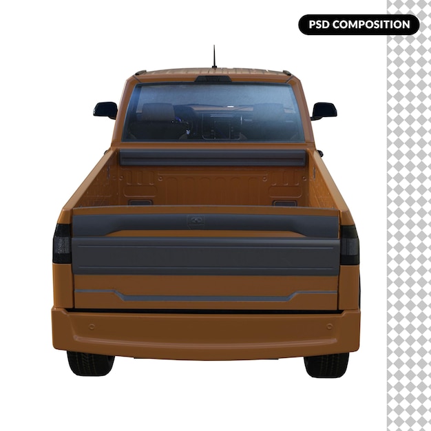 Camioneta color marrón aislado 3d