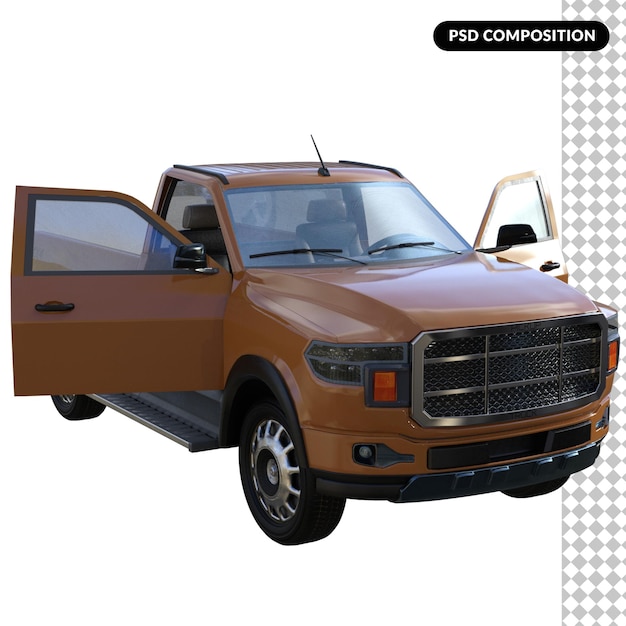 PSD camioneta color marrón aislado 3d