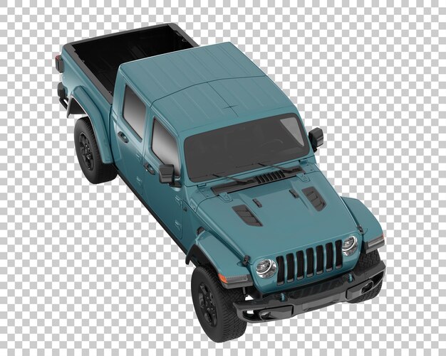 Camioneta sobre fondo transparente. Representación 3d - ilustración
