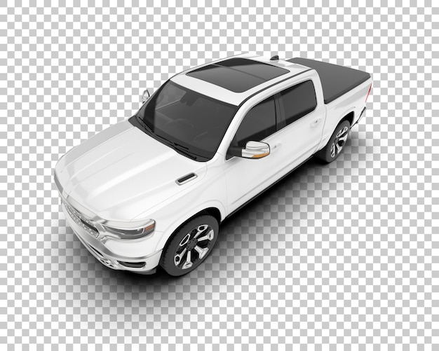 PSD camionete branca na ilustração de renderização 3d de fundo transparente