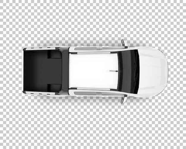 Camionete branca na ilustração de renderização 3d de fundo transparente