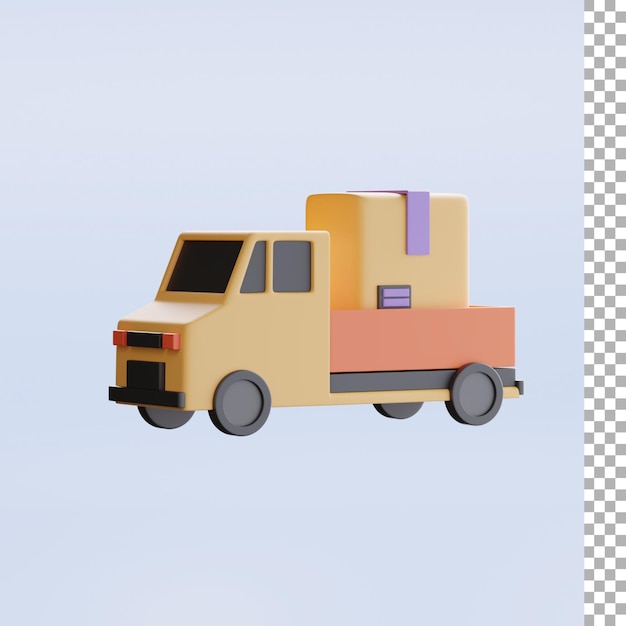 Camionnette, à, Boîte, 3d, Illustration