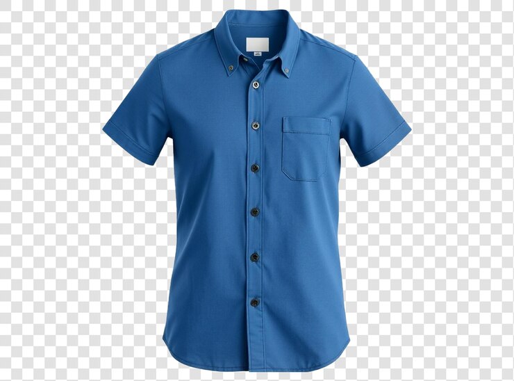 PSD camisa azul con un bolsillo en el frente