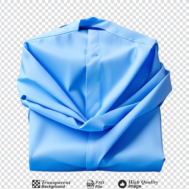 PSD camisa azul dobrada isolada em fundo transparente