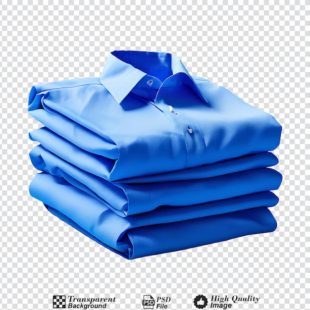 PSD camisa azul dobrada isolada em fundo transparente