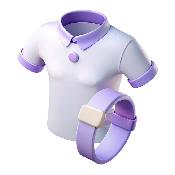 PSD una camisa blanca con botones púrpura y un cuello púrpura