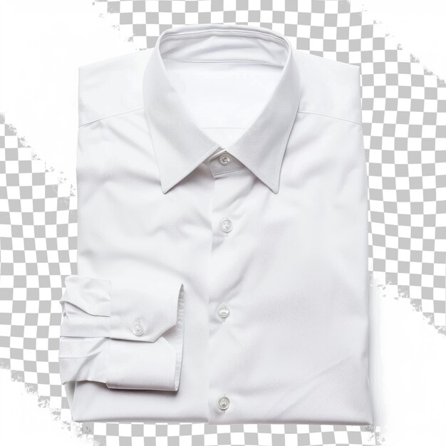 PSD una camisa blanca con un cuello blanco y una corbata de polla en él