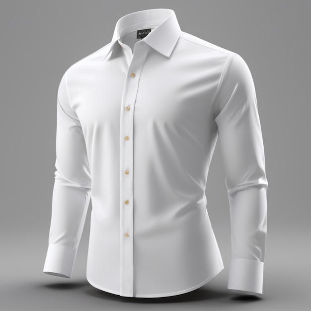 PSD una camisa blanca con un cuello negro y una camiseta blanca con botones dorados