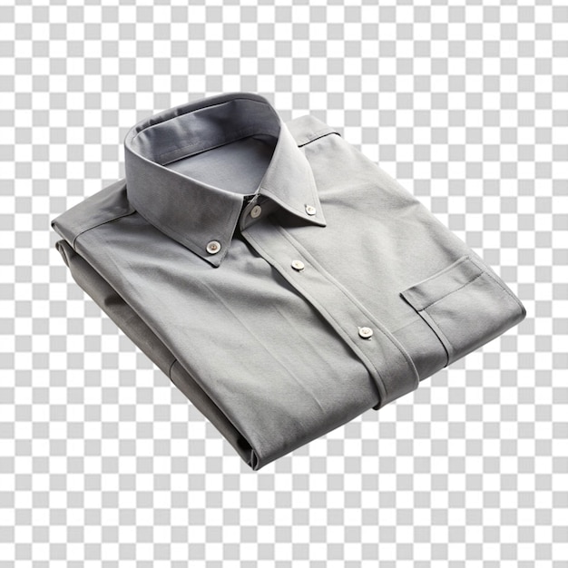 Camisa branca dobrada isolada em fundo transparente