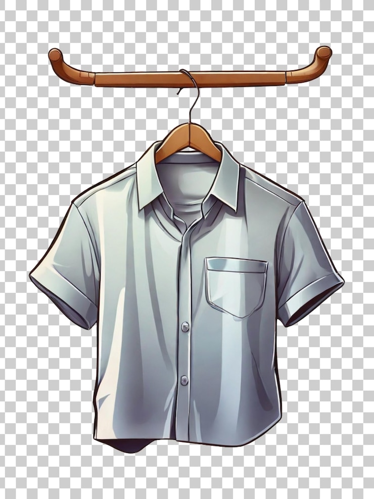 PSD una camisa con una camisa colgada en el gancho