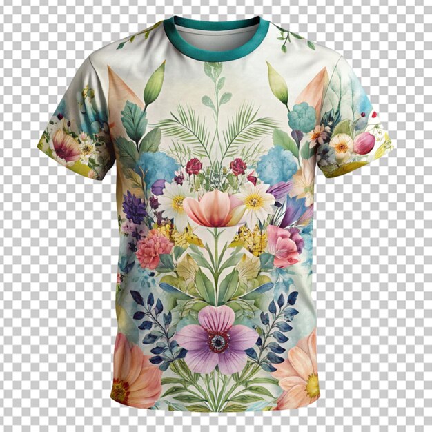 PSD camisa de flor e camiseta de fundo transparente