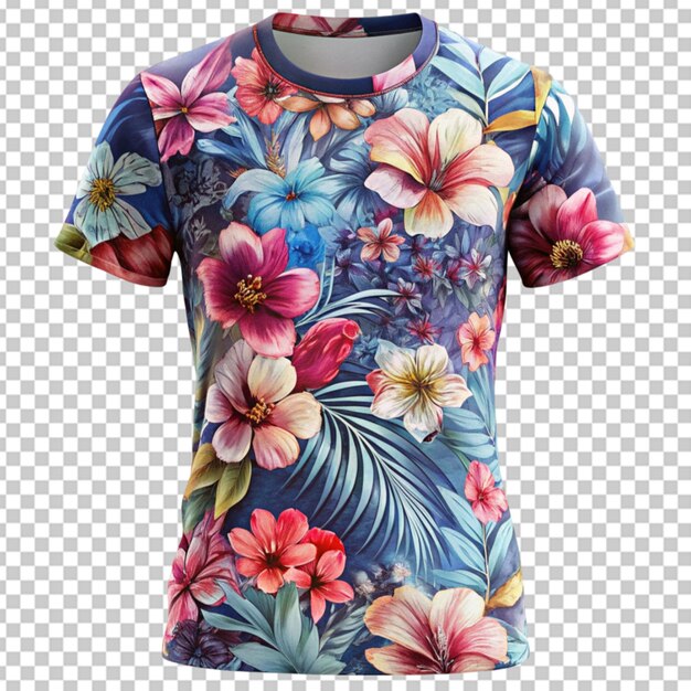 PSD camisa de flor e camiseta de fundo transparente