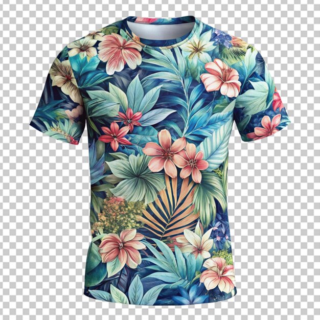 PSD camisa de flor e camiseta de fundo transparente