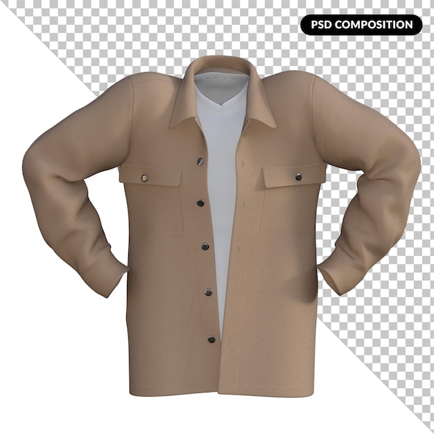 Camisa de mangas longas isolada 3d