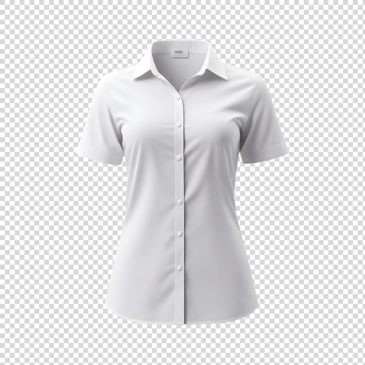 PSD camisa de mulher vista frontal em todo o comprimento em fundo transparente