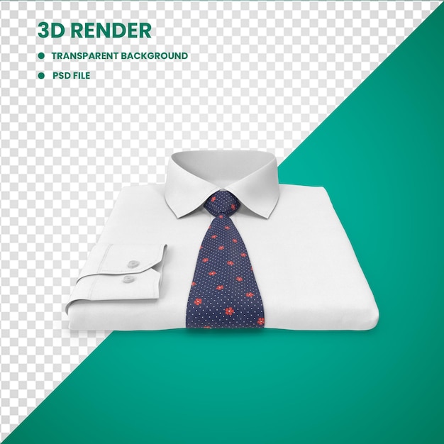 PSD camisa doblada 3d con corbata 3