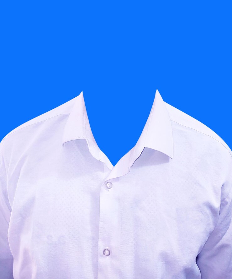 PSD camisa formal blanca para la foto del pasaporte