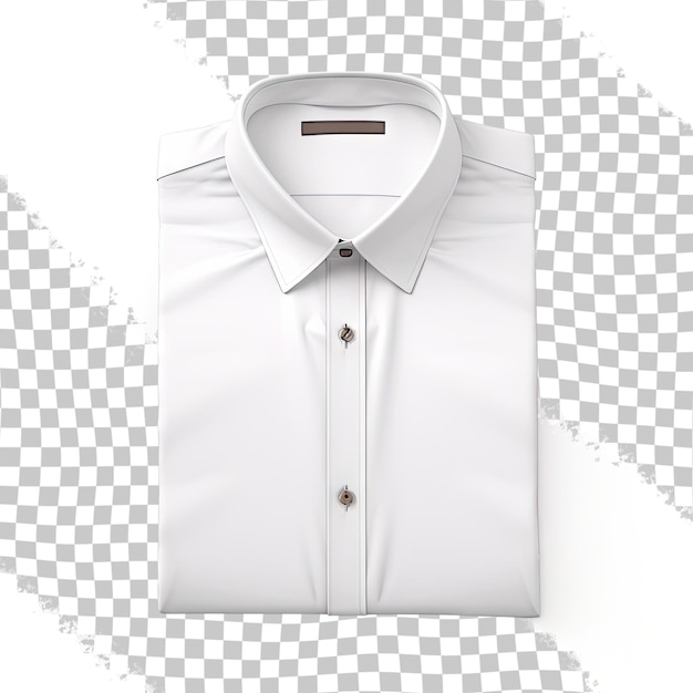 PSD camisa formal de cor transparente com colarinho de botão para baixo isolado em transparente