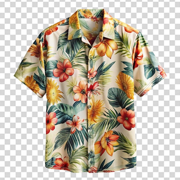 PSD camisa hawaiana aislada sobre un fondo transparente