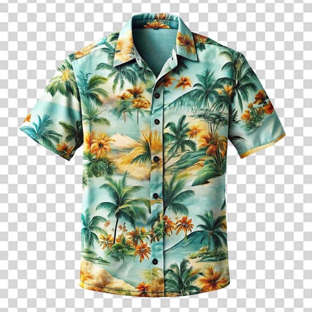 PSD camisa hawaiana aislada sobre un fondo transparente