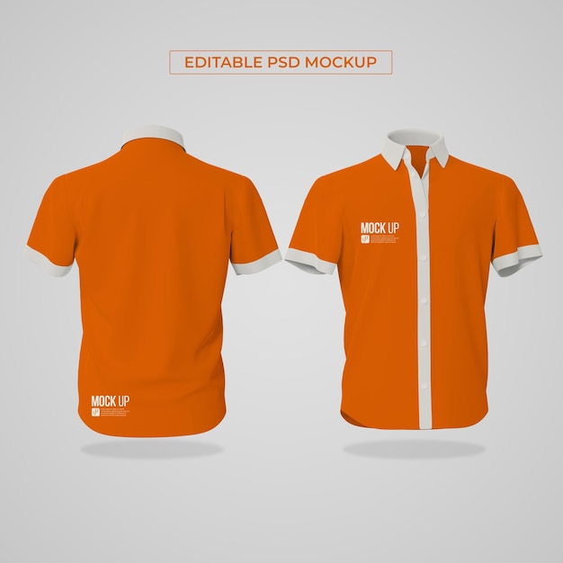Camisa de hombre de negocios con mangas cortas en la parte delantera y trasera.