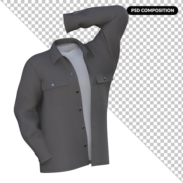 camisa de manga larga aislada 3d