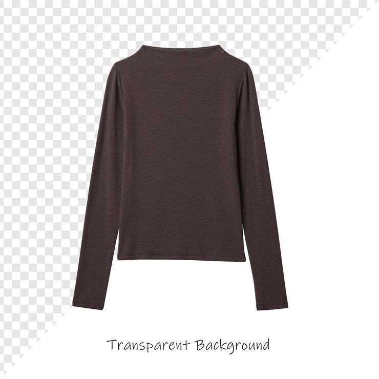 PSD una camisa marrón con las palabras "transparente" en ella