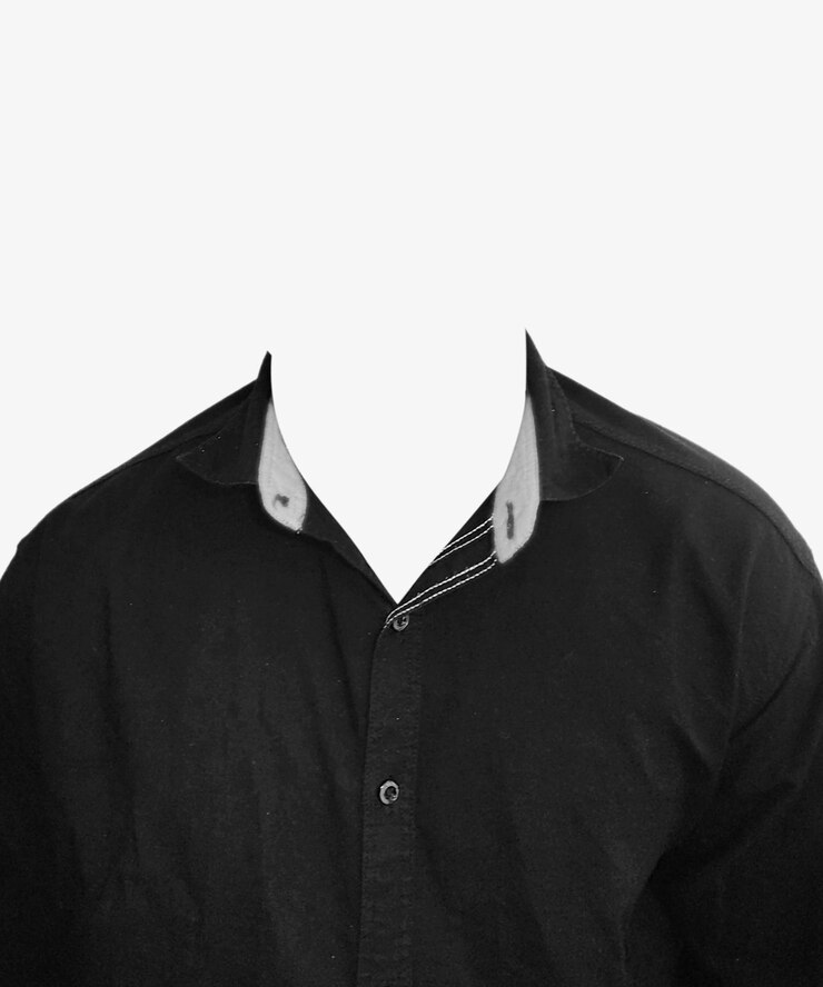 PSD camisa negra para una foto de tamaño pasaporte