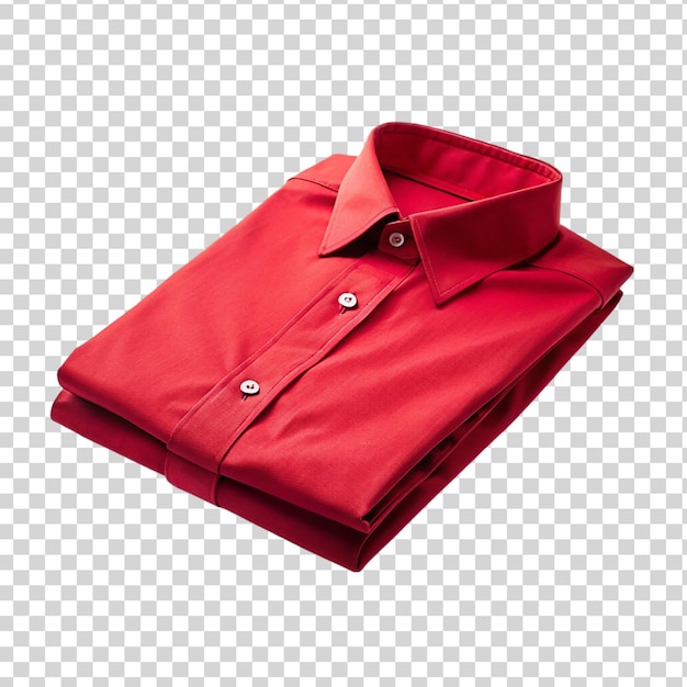 PSD camisa plegada roja aislada sobre un fondo transparente