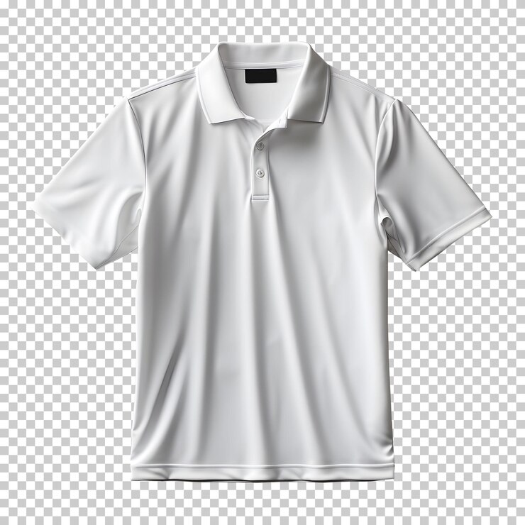 PSD camisa pólo branca isolada no fundo
