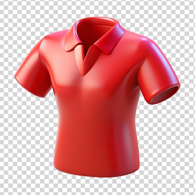 PSD camisa roja 3d aislada sobre un fondo transparente