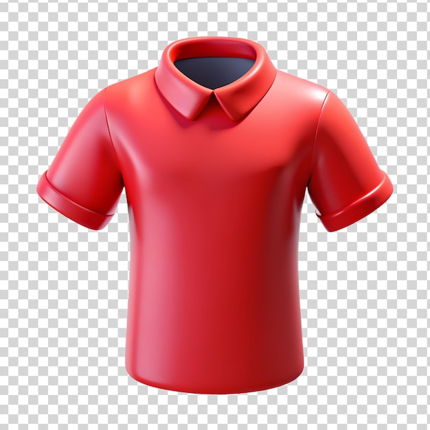 PSD camisa roja 3d aislada sobre un fondo transparente