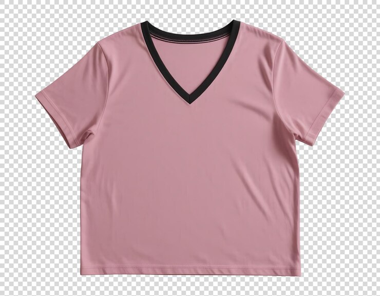 PSD una camisa rosa con borde negro en el frente